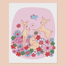  Floral Deer Print 8x10