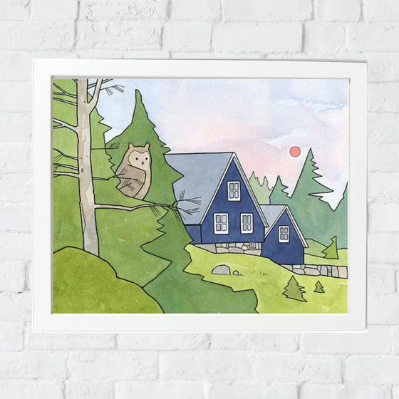 Watercolor Forest Animals Print 11x14
