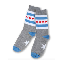  Chicago Flag Dress Socks Heather Grey LG