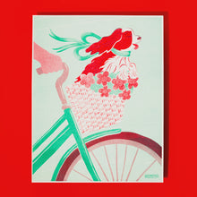  Dog In A Bike Basket Print