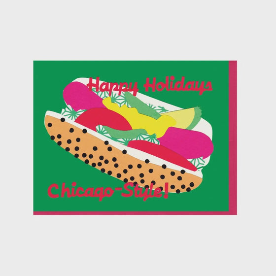 BOXED Chicago Hot Dog Christmas Card Set (8)
