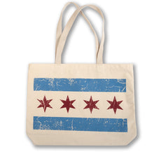  Distressed Chicago Flag Tote Bag