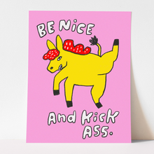  Be Nice + Kick Ass Donkey Print 8x10