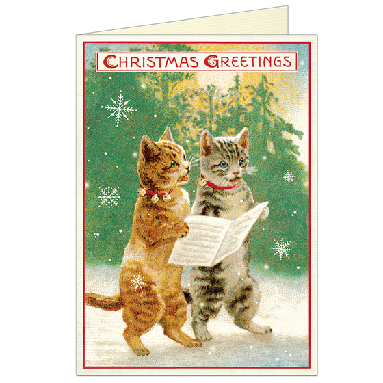 BOXED Christmas Cats 4 Card