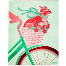  Cat In A Bike Basket Print