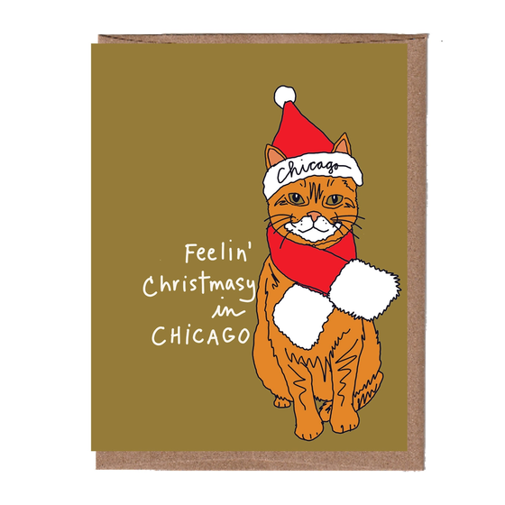 BOXED Cat with Hat & Scarf Card