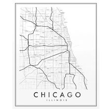  Chicago Neighborhood Map 11x14 Print