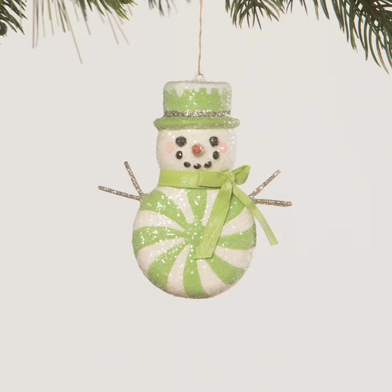 Peppermint Snowman Ornament