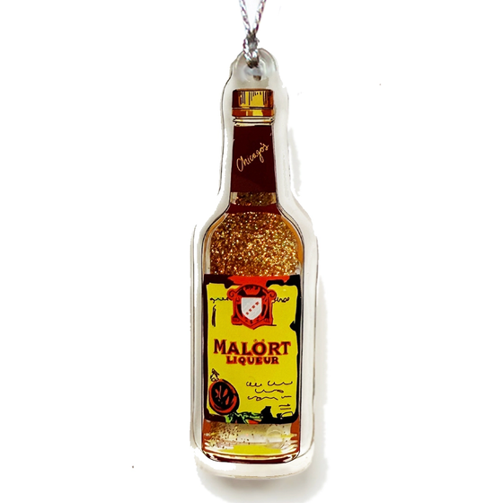 Malort Liquid Glitter Ornament