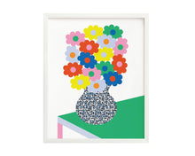  Flower Vase On Colorblock Table Print 11x14