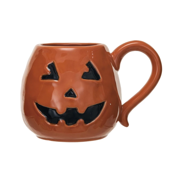 Stoneware Jack-O-Lantern Mug