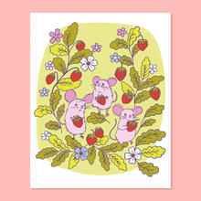  Strawberry Mice Print 8x10