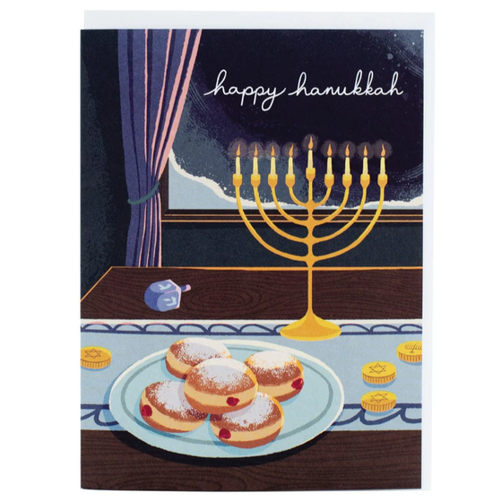 Sweet Treats and Glowing Lights Hanukkah Card - BOXED