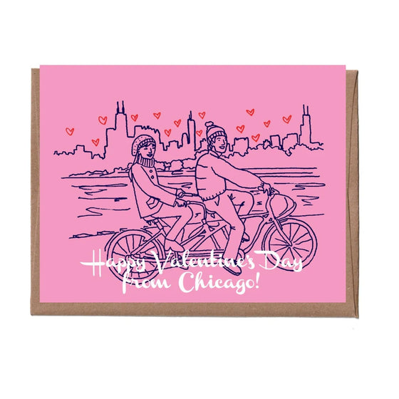 Chicago Tandem Bike V Day Card