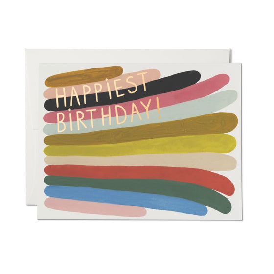 Rainbow Stripes Bday Card