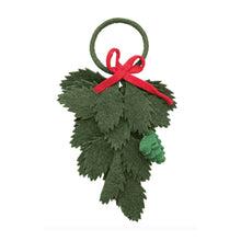  Green & Red Felt Leaf Door Hanger w/ Bow