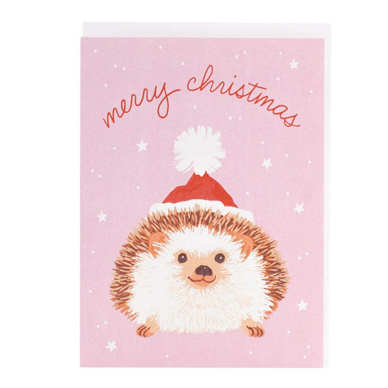 Hedgehog in Santa Hat Card