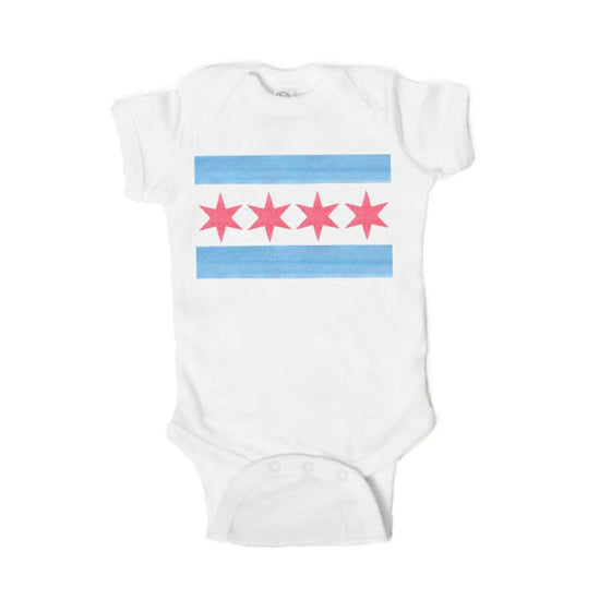 Chicago Flag Baby Onesie 6-12 M