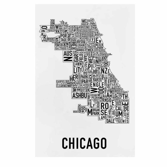 Chicago Neighborhood Map 18x24