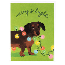  Dachshund & Twinkle Lights Card