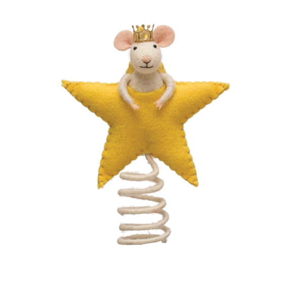 Mouse in Crown Star Tree Topper