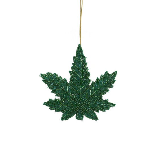 Beaded Marijuana Leaf