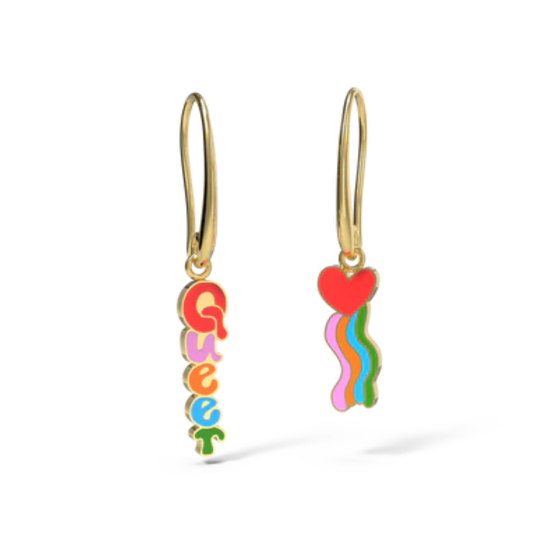 Queer Heart Hanging Earrings